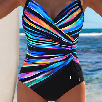 Bañador Aurora | Diseño Cruzado Multicolor con Efecto Moldeador
